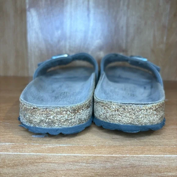 Birkenstock Madrid Women Size EU 40 US 9 Silver One Strap Slip On Sandals Shoes - Picture 5 of 7